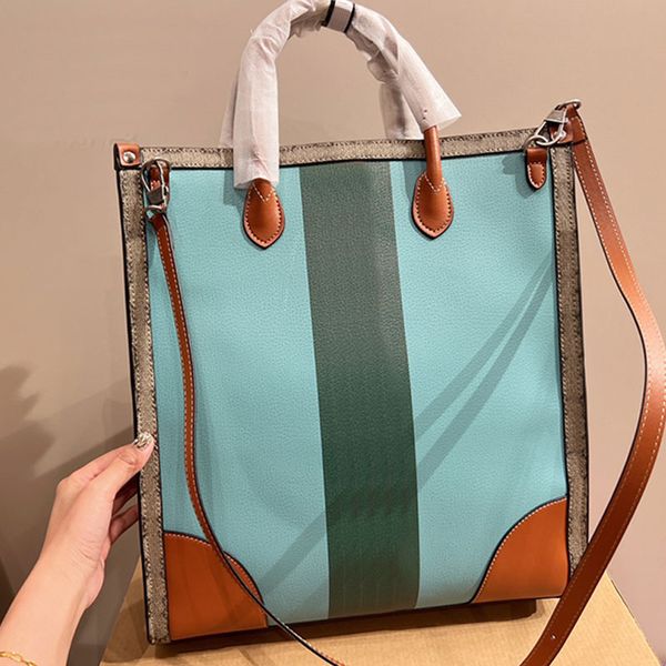 

women graffiti totes bag crossbody bags split handbag purse blue leather large capacity pocket embroidery letters detachable strap interlock