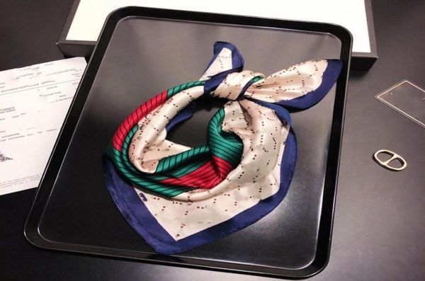 

classic spring summer ladies silk scarves 5050cm headscarf stewardess neck 100 pure silk small square scarf8567520, Blue;gray