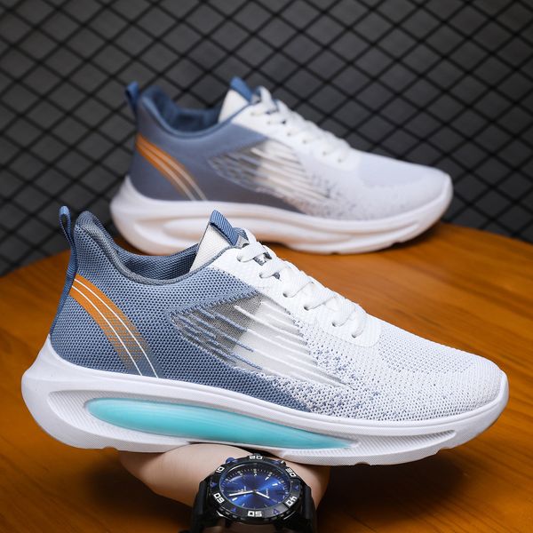 

mens trainers running shoes white black blue breathable fashion mesh durable comfortable walking sports sneakers