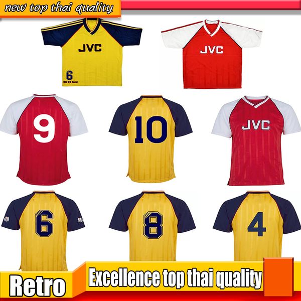 

1988 1989 rocastle retro soccer jerseys away merson tony adams thomas 1990 1991 dixon campbell smith limpar classic vintage football shirt, Black;yellow