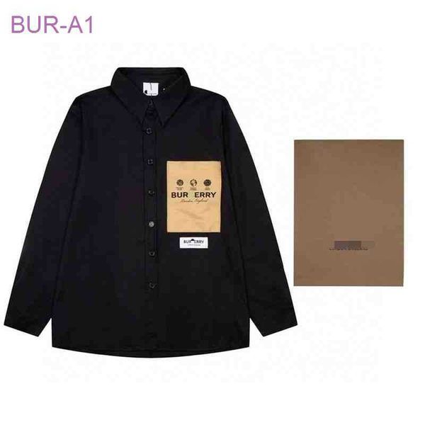 

burbersys clothes original mens jackets coats high version envelope bag sticking fabric label pocket shirt casual versatile mens and womens, White;black