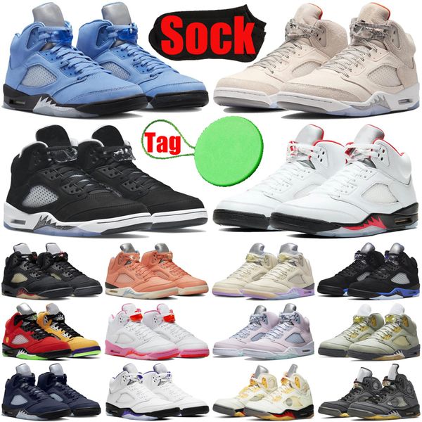 

unc 5 5s mens basketball shoes aqua off noir sail light orewood brown racer blue raging bull georgetown a ma maniere black men trainers snea