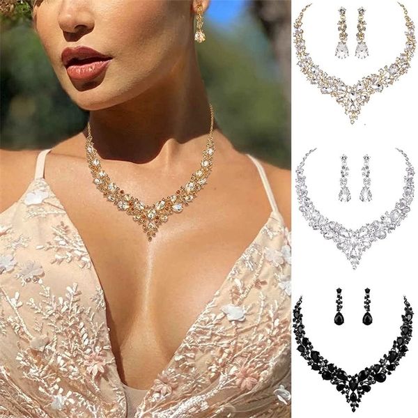 

earrings necklace vintage gifts for her wedding jewelry set statement s for women 230410, Silver