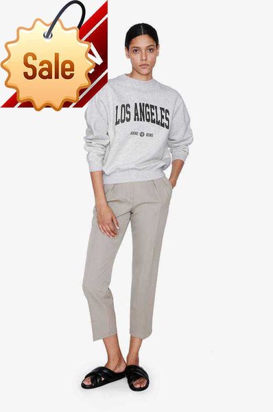 

anine bing women designer sweatshirt los angels letter print fleece sweater fashion pullover hoodies motion current 29essesse, Black