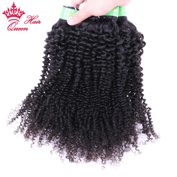 

mongolian hair bundles afro kinky curly human raw hair weave bundles 100% virgin hair extensions double weft queen hair products ing, Black