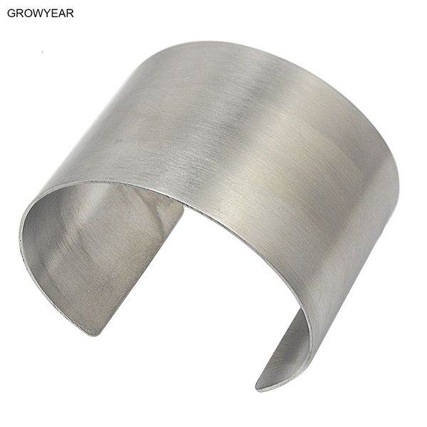 

charm bracelets simple classic arm cuffs women stainless steel bangle matte silver color jewelry statement bangles 1 piece 230410, Golden;silver