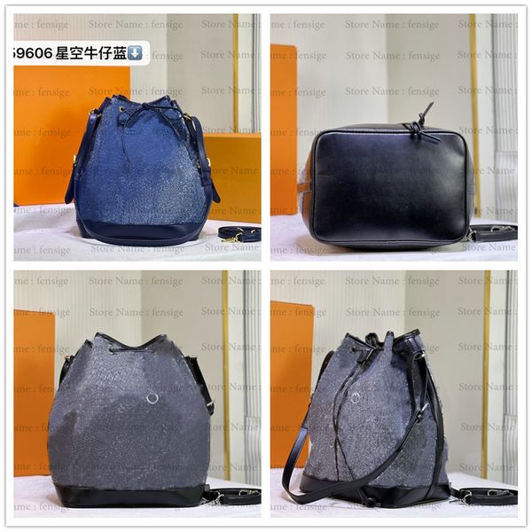 

petit noe bucket bag star denim monogram canvas handbag generous capacity cross body bag drawstring adjustable shoulder strap shoulder bag d