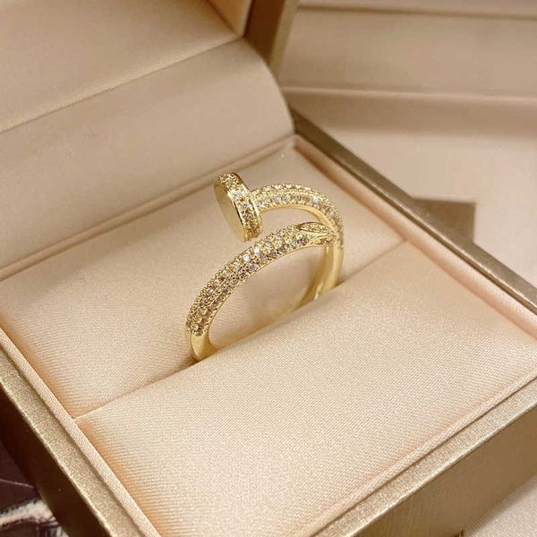 

band rings new in korean fashion classic temperament luxury copper zircon ring gift banquet women jewelry ring 2022 p230411, Silver