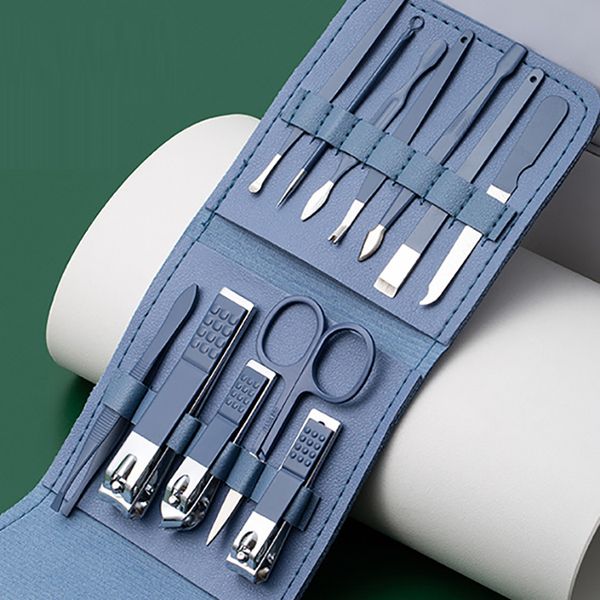 

portable manicure hand care fingers nail clipper kit with nail file mini scissors tweezer curette ear pick