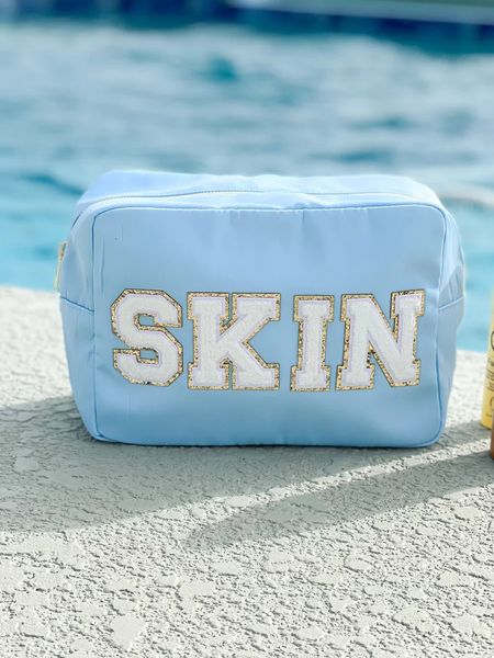

cosmetic bags cases nylon bag with custom chenille letter patches travel zipper pouch bridesmaid gift gifts for her 230410