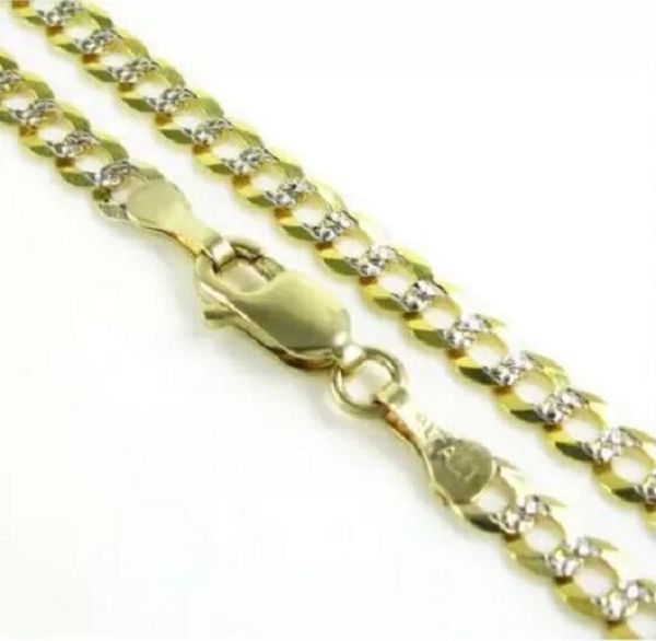 

24" chains 3.75mm 8.50 gram 10k yellow gold miami cuban diamond cut mens chain necklace, Silver