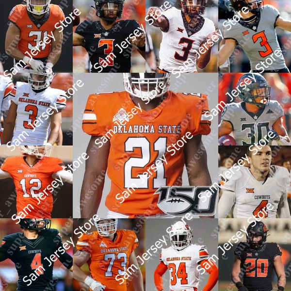 

oklahoma state football jersey spencer sanders dominic richardson braydon johnson gunnar gundy korie black barry sanders thurman thomas dez, Black;red