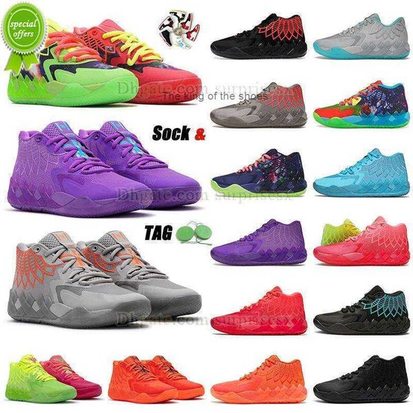 

low authentic og lamelo ball mb.01 basketball shoes pumps men rick and morty melo lamelos balls mb1 mb01 outdoor platform shoe sneakers trai, Black