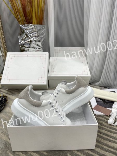 

fashion height increasing sneaker designers shoes leather white rubber lace-up trainers sneakers, Black