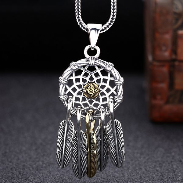 

feather tassel pendant necklaces 925 sterling silver necklace american indians vintage timeless gothic punk fine jewelry accessories gift fo