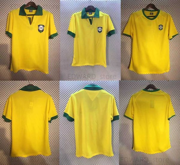 

diy tees polos 1958/1962/1970 world cup brazilian national team champion pele won the football jersey t230411, Black