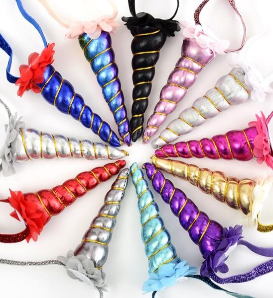 

unicorn horn headband fashion colored headband for halloween or birthday party sparkle hair accessories6776652, Slivery;white