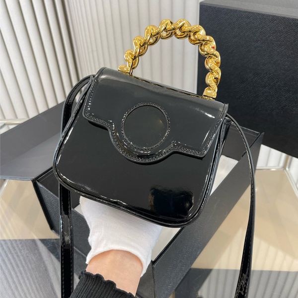 

mini clutch bag lady handbag purse flip shoulder crossbody bags chain handle metal figure fashion letter wallets genuine leather long strap
