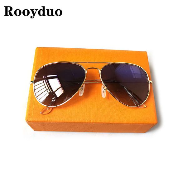 

rooyduo men classic brand retro women sunglasses pilot luxury designer eyewear metal frame gradient sun glasses 58mm uv protection spectacle, White;black