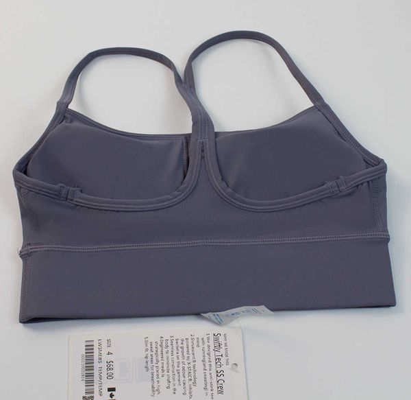 

lu - align yoga outfits womens running crop gym clothing fors fitness impact woman sports bra without bones girls wear, Gray