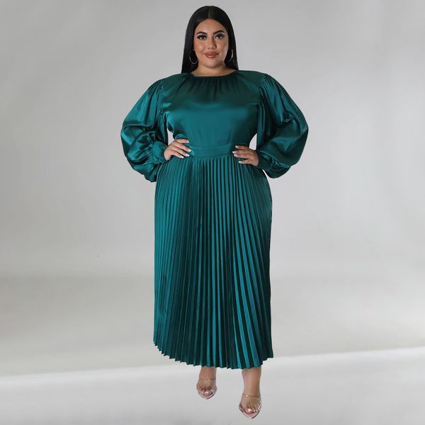 

plus size dresses size women elegant ruffle long sleeve party autumn casual robe female luxury designer wholesale clothing 230410, Black