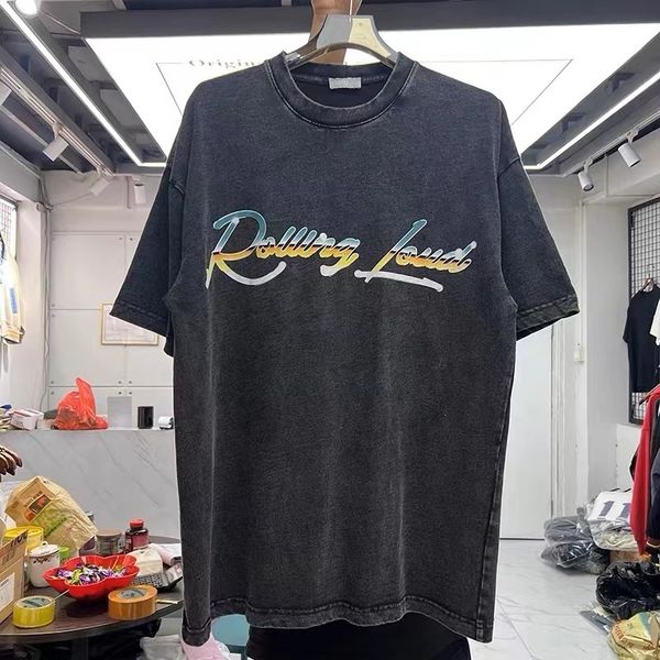 

mens tshirts pound high street wash letter printing short sleeve shirt 230410, White;black