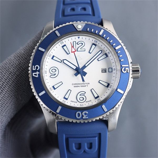 

aaa 3a quality brand watches 42mm men sapphire glass rubber band with gift box automatic mechanical jason007 watch 02, Slivery;black