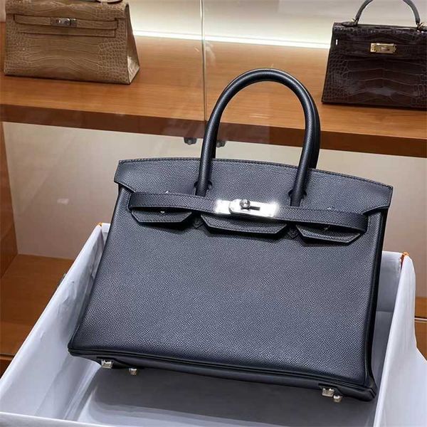 

family h birkins bag leather designer epsom handmade wax thread 30 pack classic fashion handbag women's original logo
