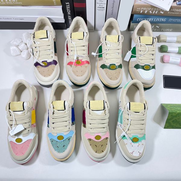 

men women screener designer casual shoes stripe crystal sneakers fashion dirty leather lace-up tennis shoe fabric low high canvas sports cas, Black