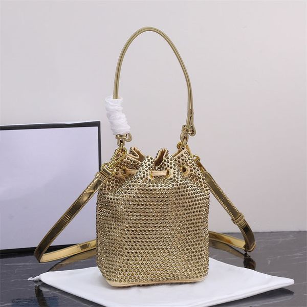 

5a mini crystal bucket bags designer bag beading diamond crossbody shoulder bags 2023 fashion handbag purse glittering shining cross body tr
