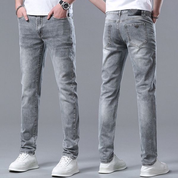 

men amirs jeans luxury designer jean zipper straight high-end stretch plus size stylish 2023 skinny trouser ripped pants pantalon homme clas, Blue