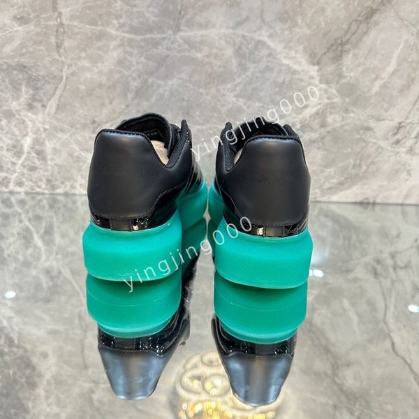 

r brand trainers womens casual shoes women leather lace up white sole espadrilles oversized flats2023, Black