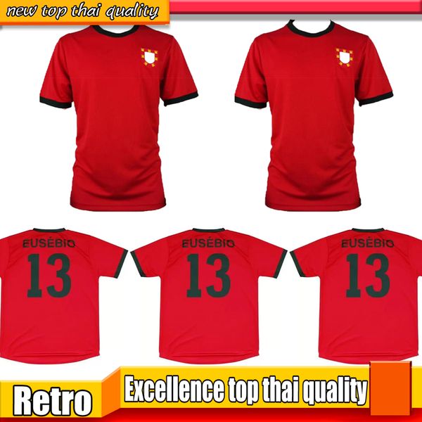 

1966 1967 portuguese retro soccer jerseys eusebio vintage football shirt mens commemorate camiseta de futbol classic maillot de foot, Black;yellow