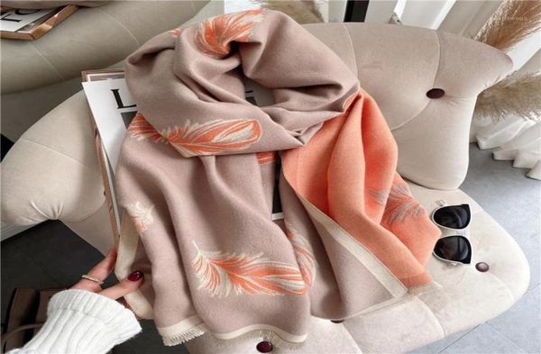 

scarves winter thick blanket female cashmere scarf for women pashmina print doubelsided shawl wrap hijab bufanda18211506, Blue;gray