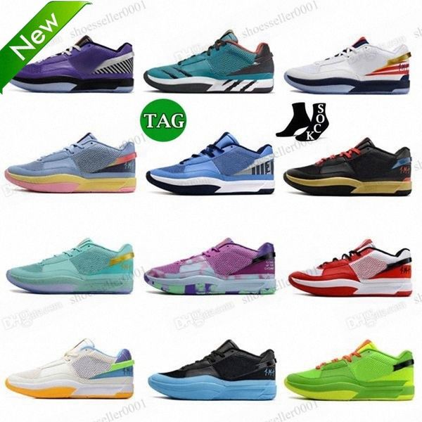 

ja 1 day 1 morant one basketball shoe first signature sneakers for men women boys girs sale grinch dark grey pure platinum bright mango outd