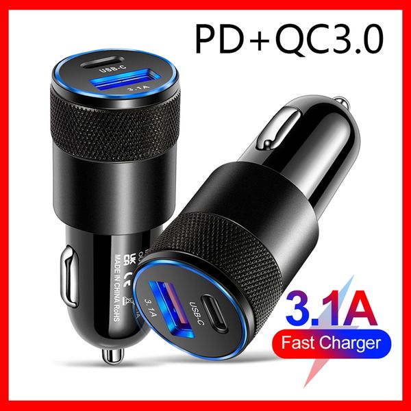 

pd usb car charger 66w super fast charging car charger adapter for iphone 13 12pro xiaomi samsung quick charge 3.0 usb c charger car-charge