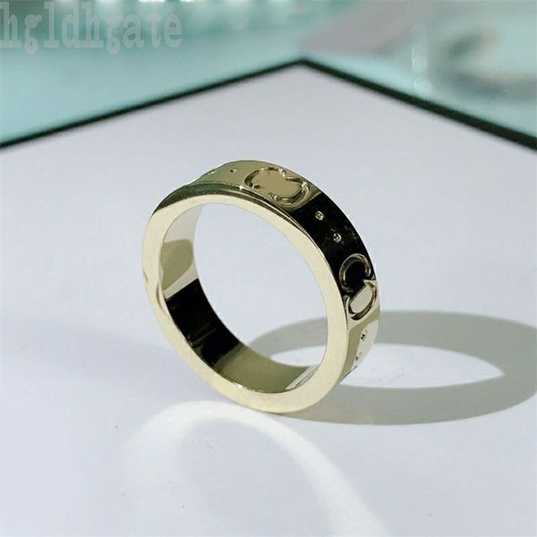 

mens luxury ring pure color witlh letter g mens rings womens size 8 9 10 alloy classuic shape narrow version wedding band engagement ring ch, Silver