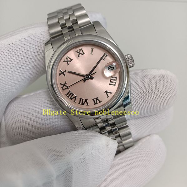 

7cs2 7cs2 20 style real p with box ladies watches women 31mm pink dial yellow gold stainless steel bracelet folding clasp automatic wristwat, Slivery;golden