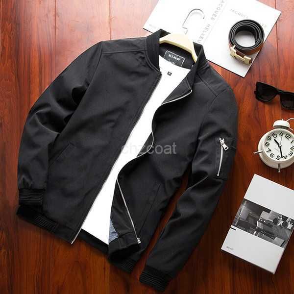 

men's new autumn arrival business spring jackets solid fashion coat mens casual slim stand collar men bomber jacket 2 dnns, Black;brown