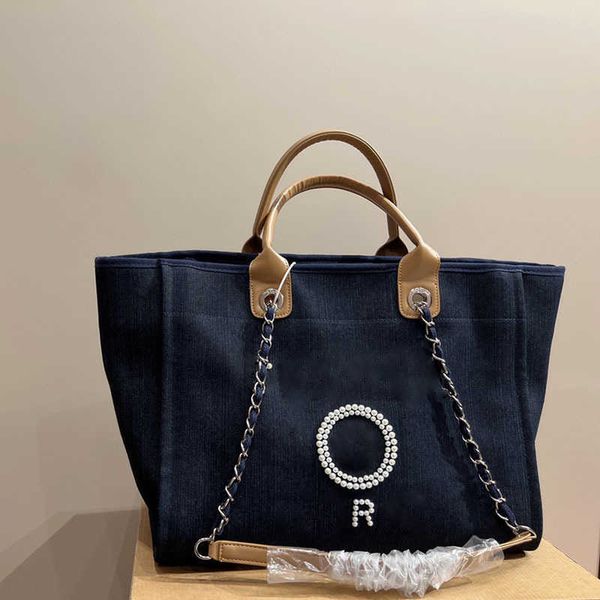 

ccbag classic tote bag designer beach bag canvas luxury handbag totes women fashion pearl letters print shoulder shopping bags lady work pur