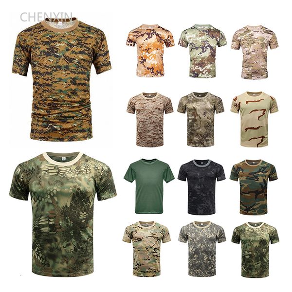 

men s t shirts mens quick dry military tactical t camouflage army fishing short hunting hiking s camo tshirts clothes 230411, White;black