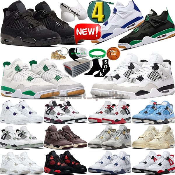 

new 4s mens basketball shoes for women alternate military black cat canvas white oreo midnight navy university blue sapphire pine green mili