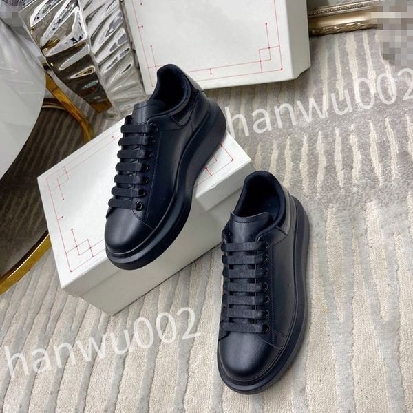 

2023 luxury excellent sneakers men women shoes genuine designer shoes leather trainer fashion sports platform, Black