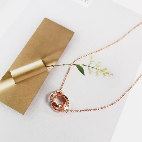 

designe double ring 925 silver platd pendant necklaces for women men trendy diamond designer fashion wholesale jewelry party christmas weddi