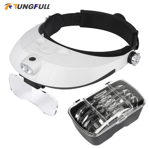 

magnifying glasses headband magnifier multi-functional illuminated magnifier magnifying glass 1x 1.5x 2x 2.5x 3.5x head loupe magnifier repa