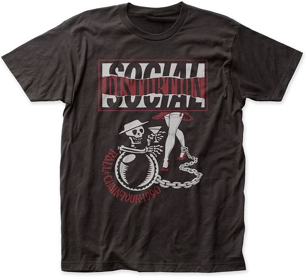 

men s t shirts men t shirt social distortion ball and chain tour fitted tee shirts 100 cotton mens tshirt 230411, White;black