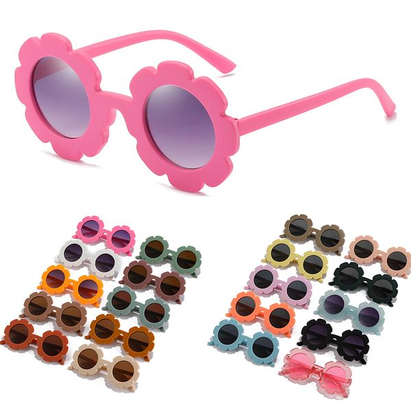 

multicolor kids suncloud fashion sunflower frame baby girls eyewear uv protection sunglasses pc lens 46colors, Blue