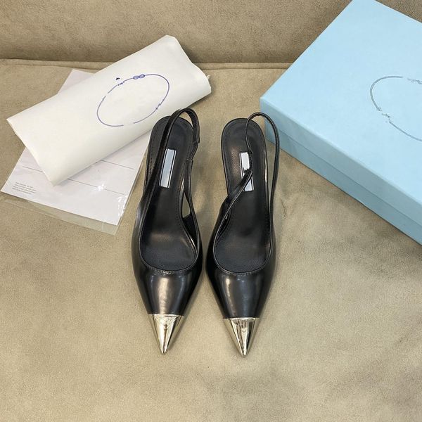 

luxurys casual heel womens shoes designers sandal stiletto heels sandals dress shoe summer women slipers 36 to 42 with box, Black
