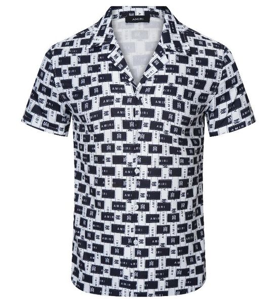 

blue plaid men's casual shirts short sleeve man designer shirt, White;black