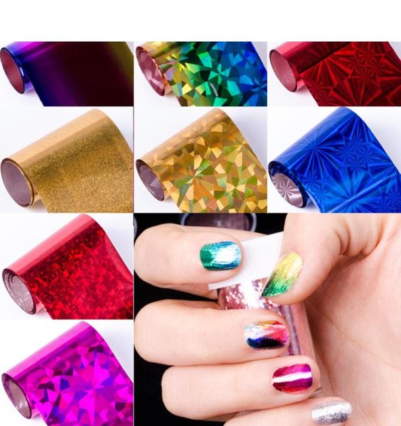 

10pcslot design 100cm4cm nail art supplies transfer foil tips stickers decoration silver gold diy polish styling tool manicure3838245, Black